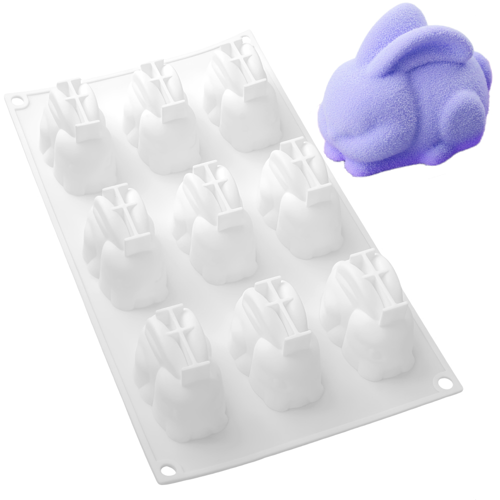 9-Cell Squatting Long Eared Ra - Bunny Cake Mold review and price